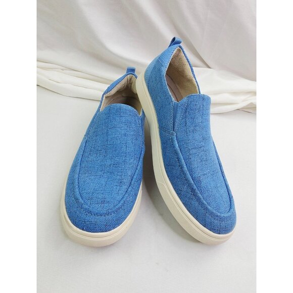 Baretraps Size 10M Mens Lincoln Blue Canvas Slip On Logo Comfort Fashion Loafers - Picture 8 of 12